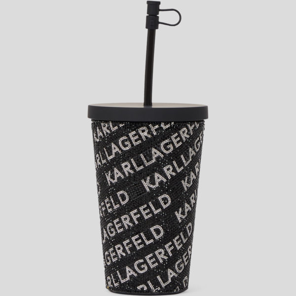 Karl Lagerfeld, Tasse À Emporter Avec Logo Karl En Strass, Femme, Blanc/Noir, Taille: X00