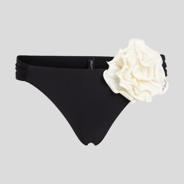 Karl Lagerfeld, Bas De Bikini Floral, Femme, Noir, Taille: XXS
