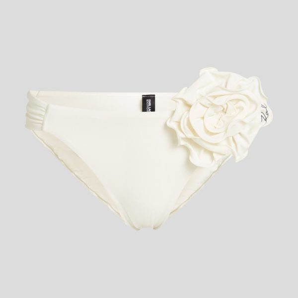 Karl Lagerfeld, Bas De Bikini Floral, Femme, Crème Cannoli, Taille: XXS