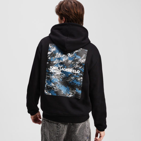Karl Lagerfeld, Graphic Hoodie, Homme, Noir, Taille: XXXL