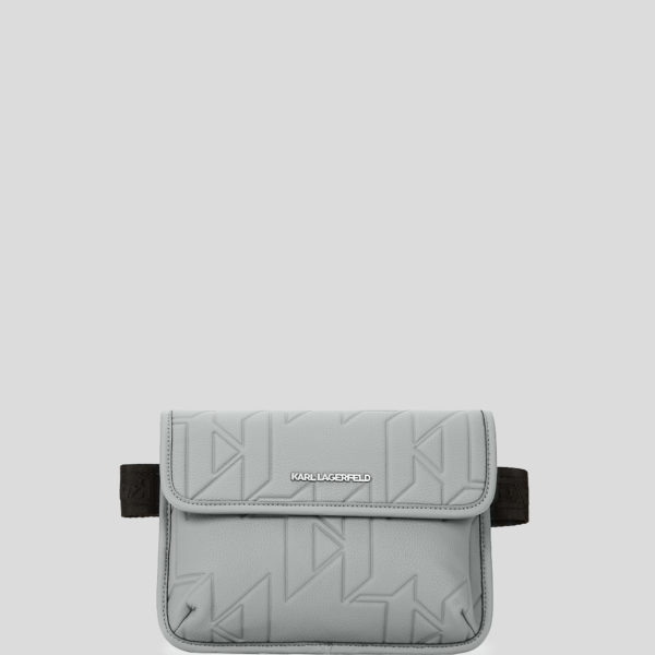Karl Lagerfeld, K/urban Monogram Belt Bag, Homme, Gris Mirage, Taille: X00