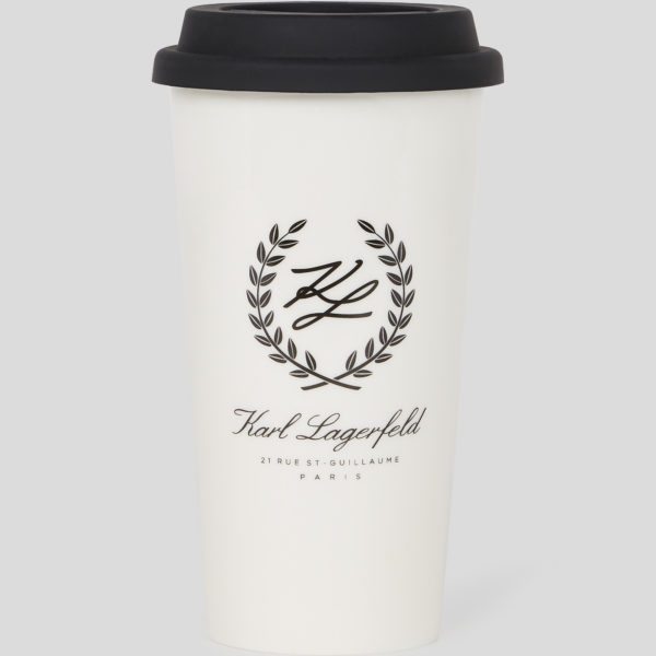 Karl Lagerfeld, Hotel Karl Large Travel Mug, Homme, Crème Cannoli, Taille: X00