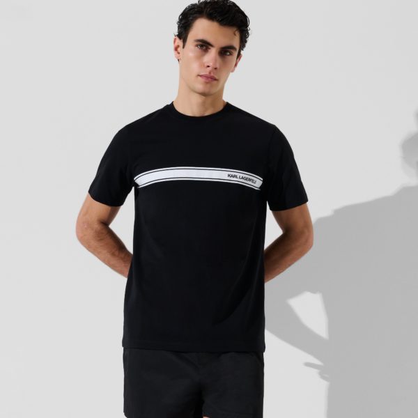 Karl Lagerfeld, Karl Logo Beach T-shirt, Homme, Noir, Taille: XXXL