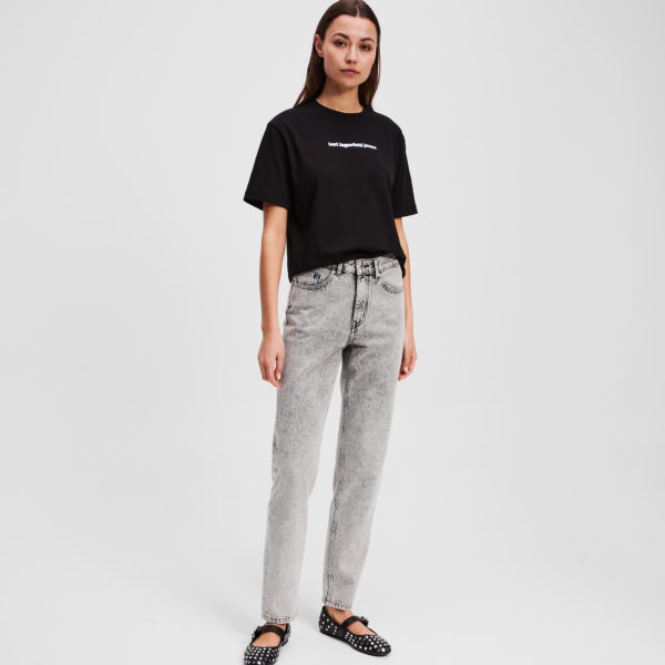 Karl Lagerfeld, Jean Mom, Femme, Gris clair acide, Taille: L3232