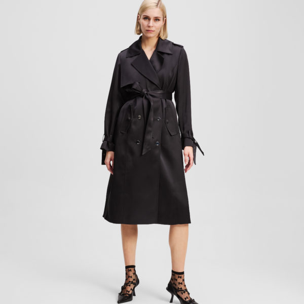 Karl Lagerfeld, Fluid Trench Coat, Femme, Noir, Taille: X48