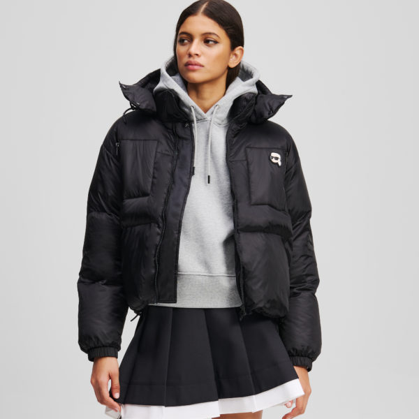 Karl Lagerfeld, Ikon Puffer Jacket, Femme, Noir, Taille: XXS