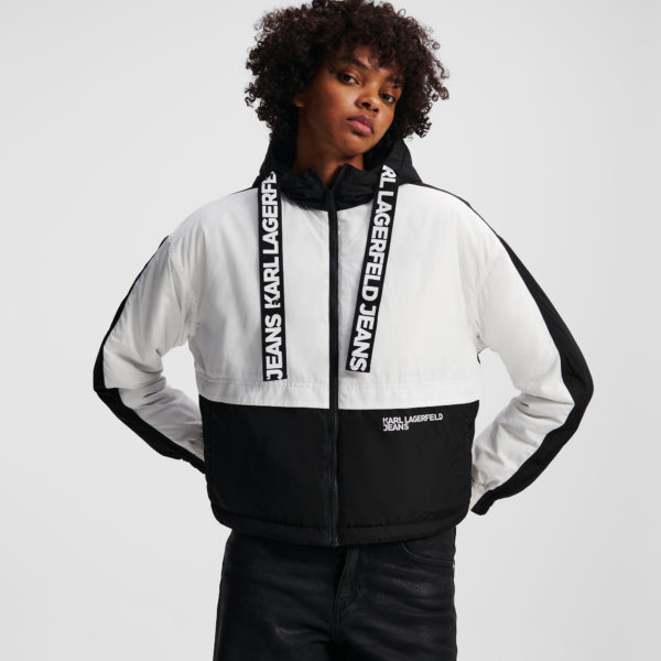 Karl Lagerfeld, Veste Rembourrée, Femme, Noir/Blanc, Taille: XXS