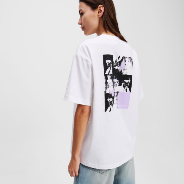 Karl Lagerfeld, T-shirt Avec Imprimé Karl, Femme, Blanc, Taille: XXS