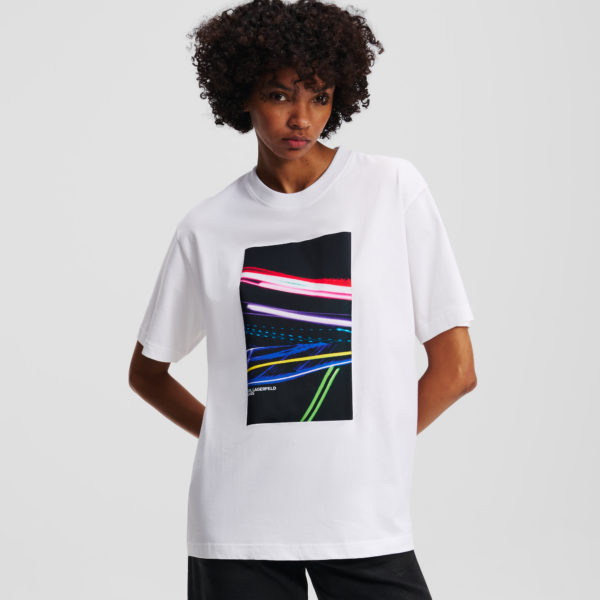 Karl Lagerfeld, T-shirt Love Unlocked, Femme, Blanc, Taille: XXS