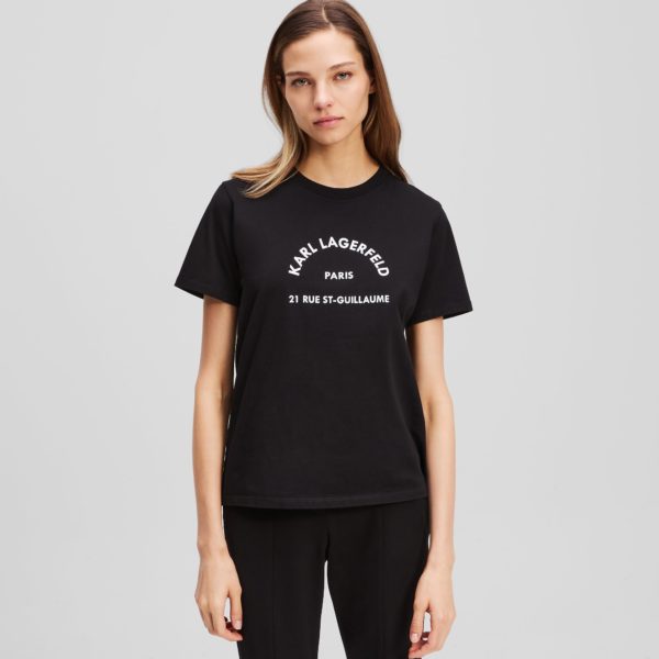 Karl Lagerfeld, Rue St-guillaume T-shirt, Femme, Noir, Taille: XXXL