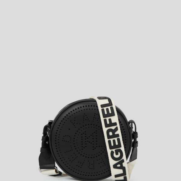 Karl Lagerfeld, Sac Bandoulière Circulaire Avec Logo En Relief K/circle, Femme, Noir, Taille: X00