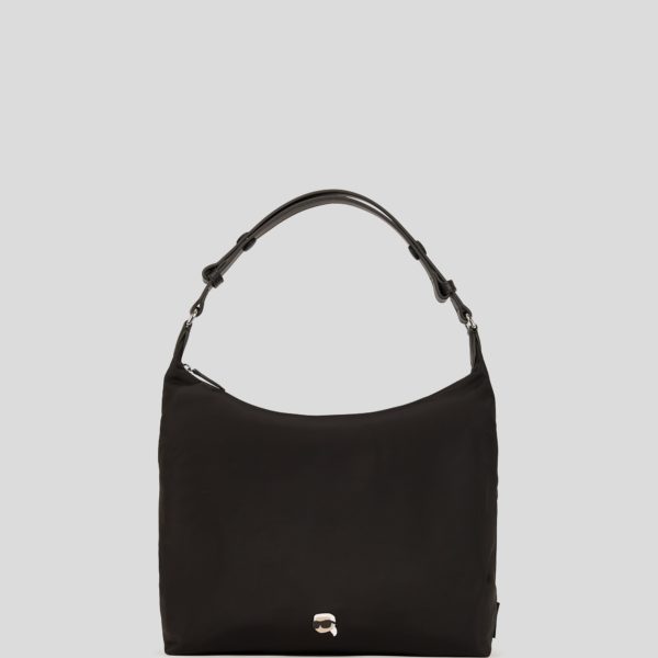 Karl Lagerfeld, Ikon Nylon Hobo Bag, Femme, Noir, Taille: X00