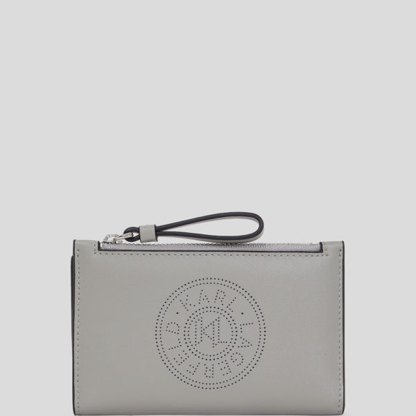 Karl Lagerfeld, K/circle Slim Bifold Wallet, Femme, Gris nuage, Taille: X00