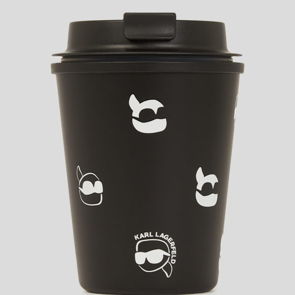 Karl Lagerfeld, Ikon All-over-print Travel Mug, Femme, Karl Dot All Over Print Noir, Taille: X00