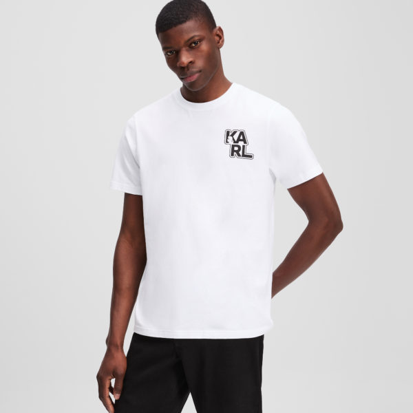 Karl Lagerfeld, T-shirt Esprit Universitaire À Logo Karl, Homme, Blanc, Taille: XXXL