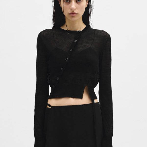 Magga Cropped Twisted Cardigan – ANN DEMEULEMEESTER