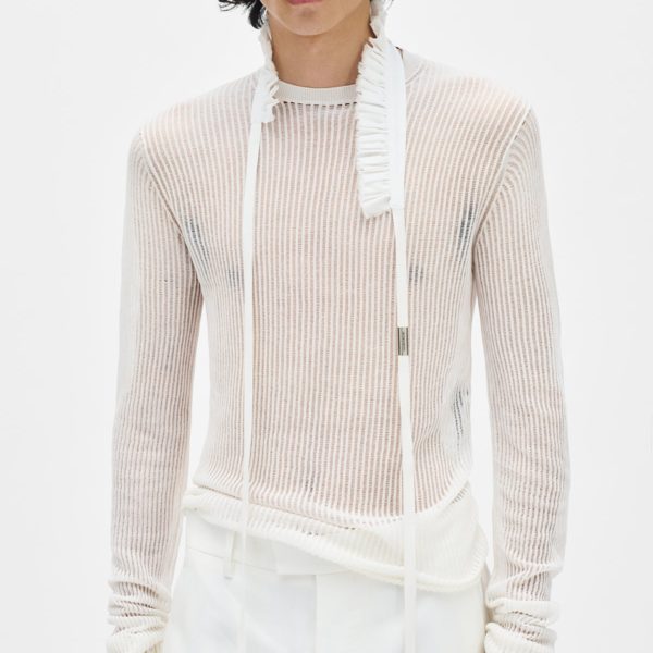 Augustin Collar With Raw Edge Ruffles - ANN DEMEULEMEESTER