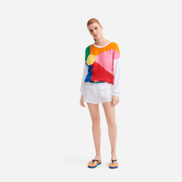 Vilebrequin Women Linen Bermuda Shorts Solid – Limited Edition – Bermuda – Cabris – White – Size XL