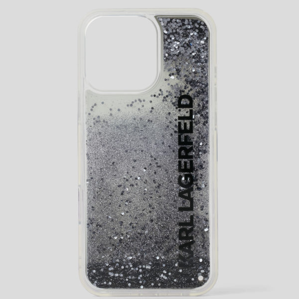 Karl Lagerfeld, Coque Pailletée Ornée Du Logo Karl Pour Iphone 16 Pro Max, Femme, Noir, Taille: L00