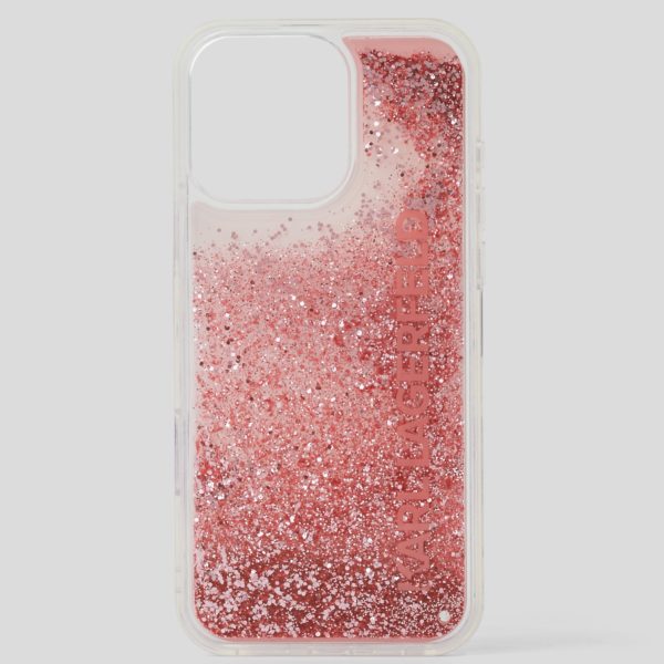 Karl Lagerfeld, Coque Pailletée Ornée Du Logo Karl Pour Iphone 16 Pro Max, Femme, Rose, Taille: L00