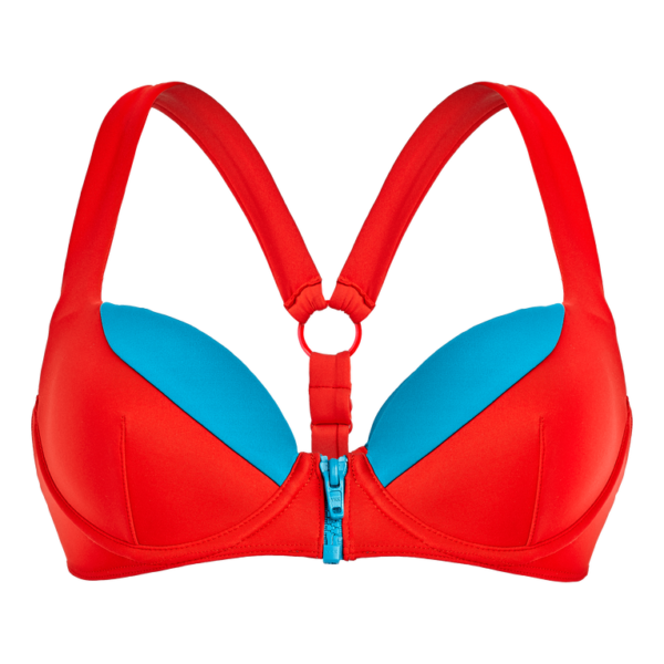 Vilebrequin Women Contrasted Bikini Top With Underwires – Limited Edition – Swimming Trunk – Culte – Red – Size S