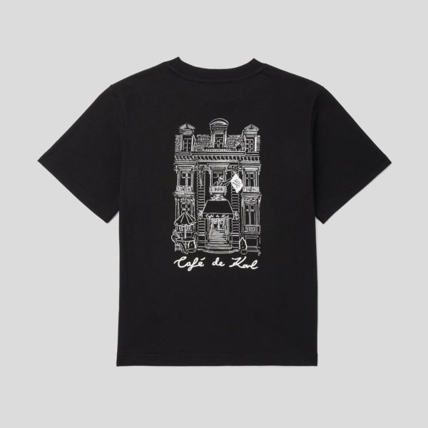 Karl Lagerfeld, T-shirt Café De Karl Pour Garçons, unisex, Noir, Taille: L8Y