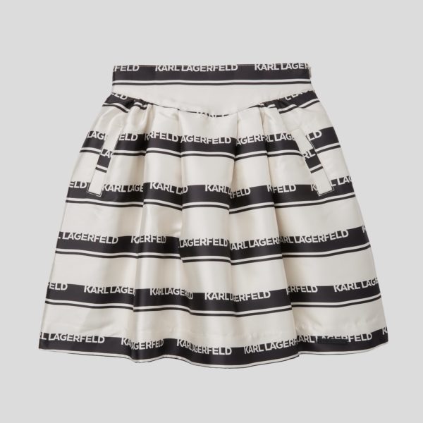 Karl Lagerfeld, Jupe Avec Le Logo Karl Rayé Pour Filles, unisex, Blanc/Noir, Taille: L8Y