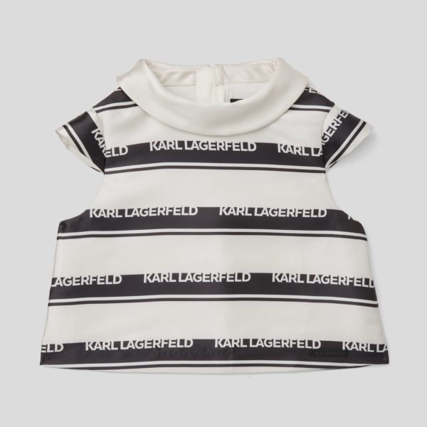 Karl Lagerfeld, Haut À Logo Karl Pour Filles, unisex, Blanc/Noir, Taille: L8Y