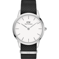Daniel Wellington DW Montre 40mm Iconic Black NATO White Dial Silver