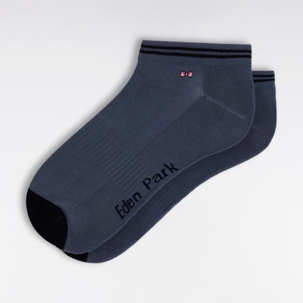 Chaussettes Basses En Coton Stretch Mélangé Grises Eden Park