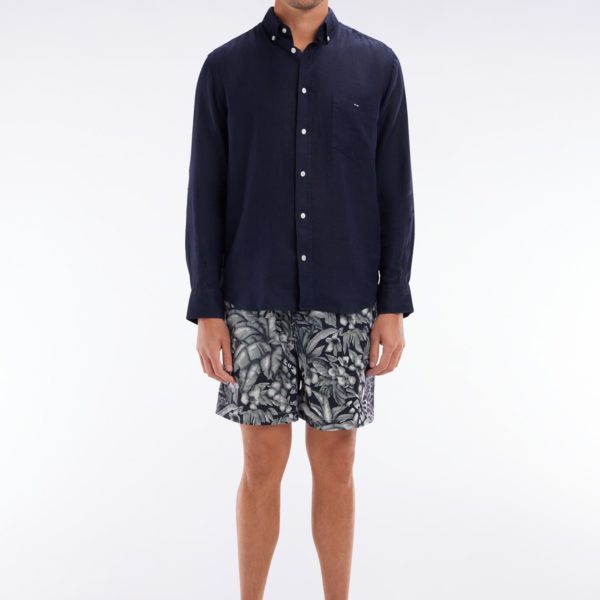 Maillot De Bain Marine À Imprimé Jungle Blanc Eden Park