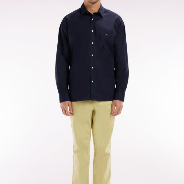 Pantalon Chino Sans Plis En Coton Stretch Ivoire Coupe Droite Eden Park
