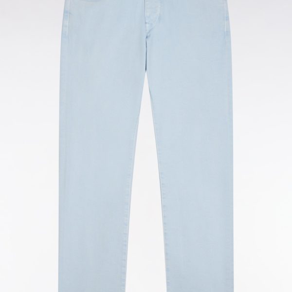Jean 5 Poches En Denim Stretch Ciel Coupe Droite Eden Park