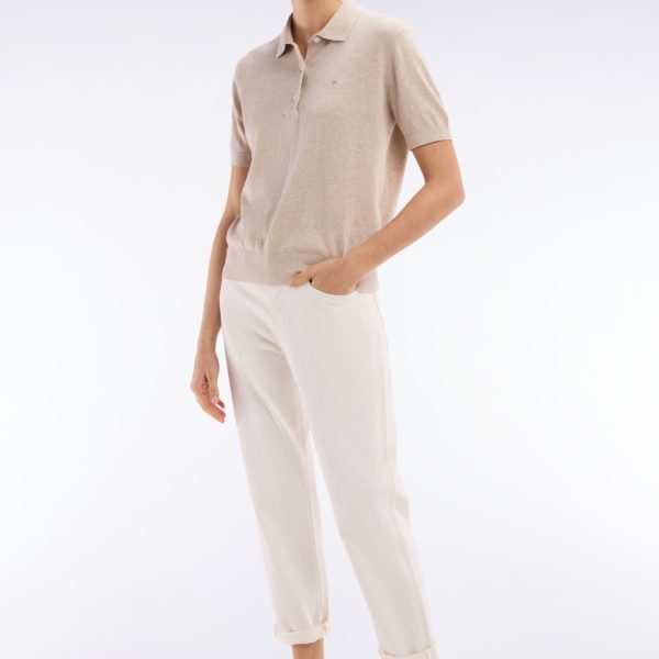 Jean 5 Poches En Denim Stretch Beige Coupe Comfort Eden Park