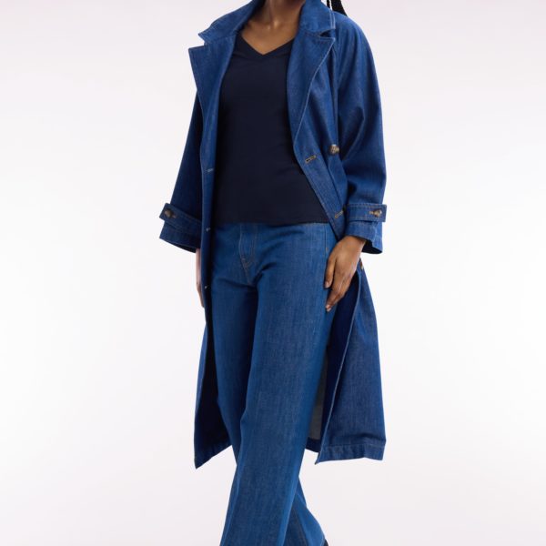 Jean 5 Poche En Denim Brut Coupe Flare Eden Park