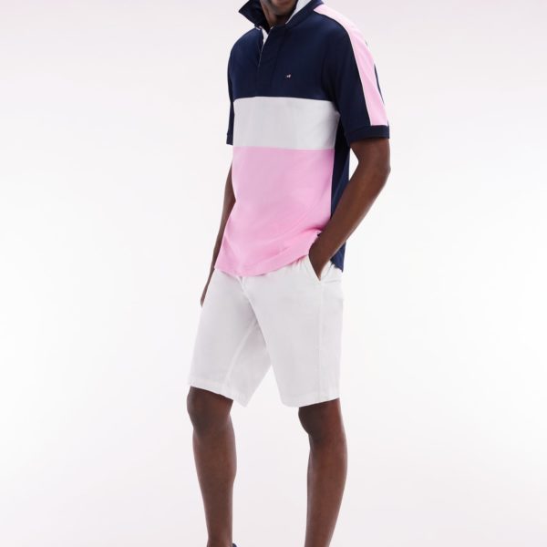 Bermuda Chino En Coton Stretch Blanc Coupe Droite Eden Park