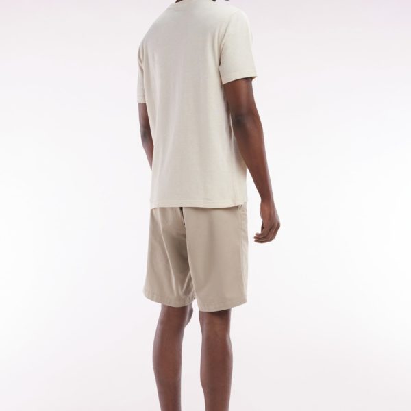 Bermuda Chino En Coton Stretch Beige Coupe Droite Eden Park