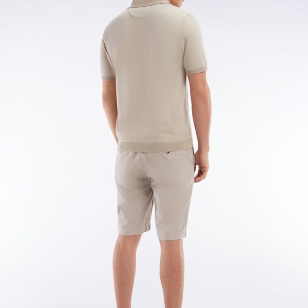Bermuda En Lyocell Et Coton Stretch Beige Coupe Droite Eden Park