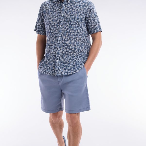 Bermuda À Taille Élastiquée En Lyocell Et Coton Stretch Gris Eden Park
