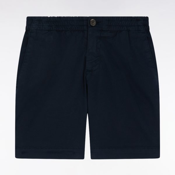 Bermuda En Coton Stretch Taille Élastiquée Marine Coupe Droite Eden Park