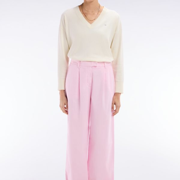 Pantalon En Coton Stretch Rose Coupe Décontractée Eden Park