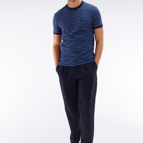 Pantalon À Taille Élastique Marine Eden Park