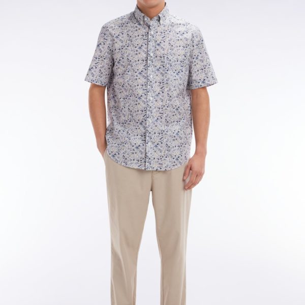 Pantalon Chino À Taille Élastique En Coton Et Lyocell Stretch Beige Eden Park