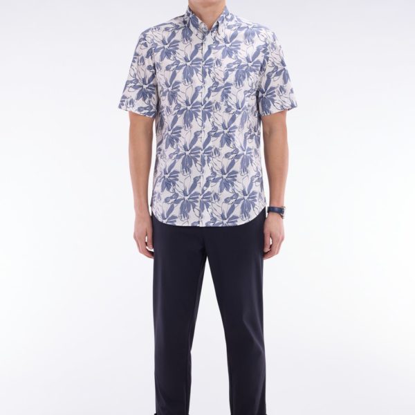 Pantalon Chino À Taille Élastique En Coton Et Lyocell Stretch Marine Eden Park