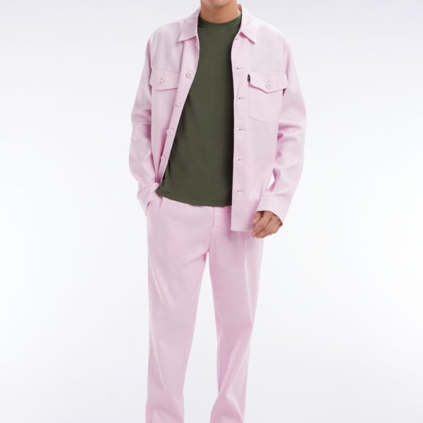Pantalon Fluide À Taille Élastique En Lin Et Coton Stretch Rose Eden Park
