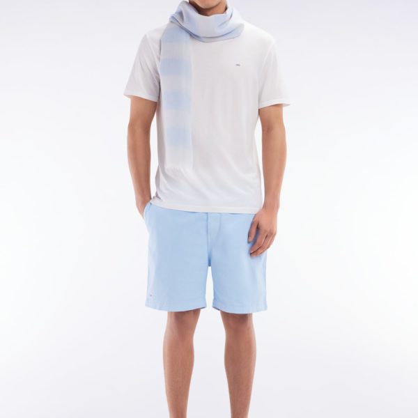 Short À Taille Élastique En Coton Stretch Uni Ciel Eden Park