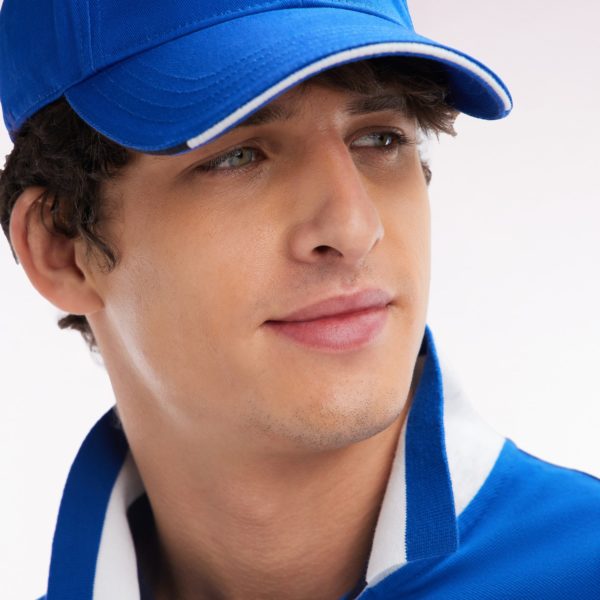 Casquette En Twill De Coton Bleu Visière Passepoilée Eden Park