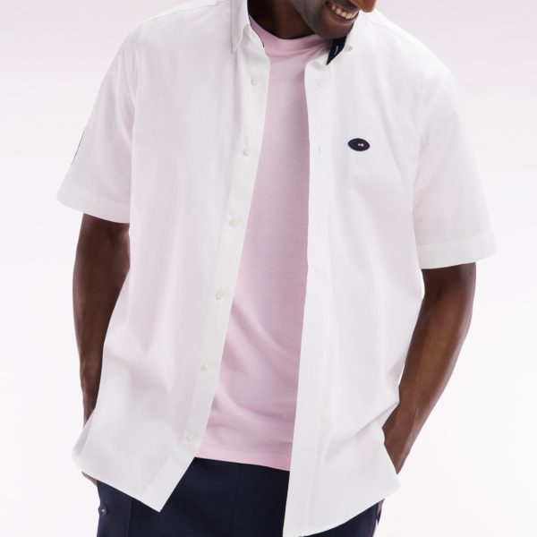 Chemise À Manches Courtes En Coton Blanc Xv De France Eden Park