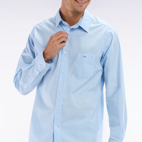Chemise Unisexe En Coton Et Lyocell Stretch Ciel Coupe Droite Eden Park