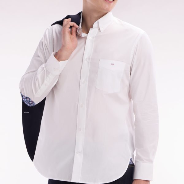 Chemise En Coton Blanc Coudière Coupe Droite Eden Park